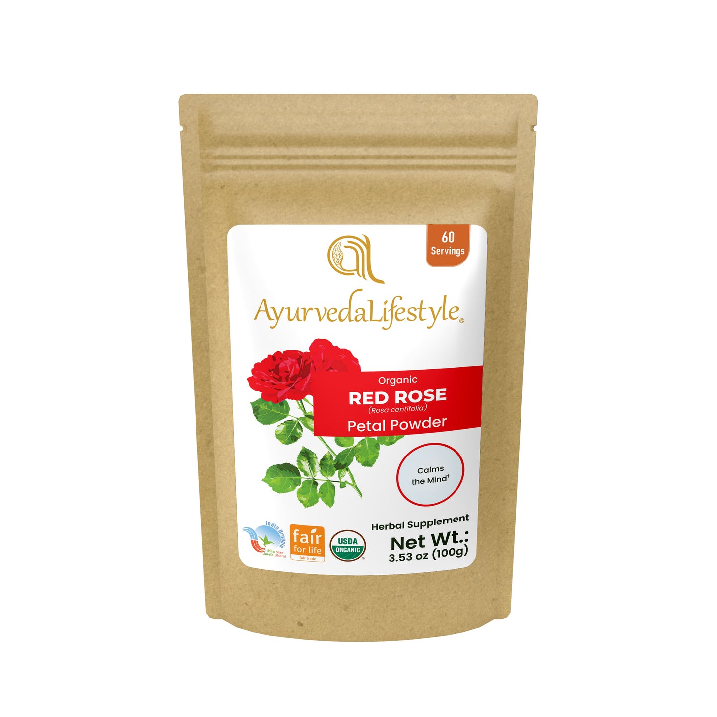 Organic RED ROSE Petals Powder