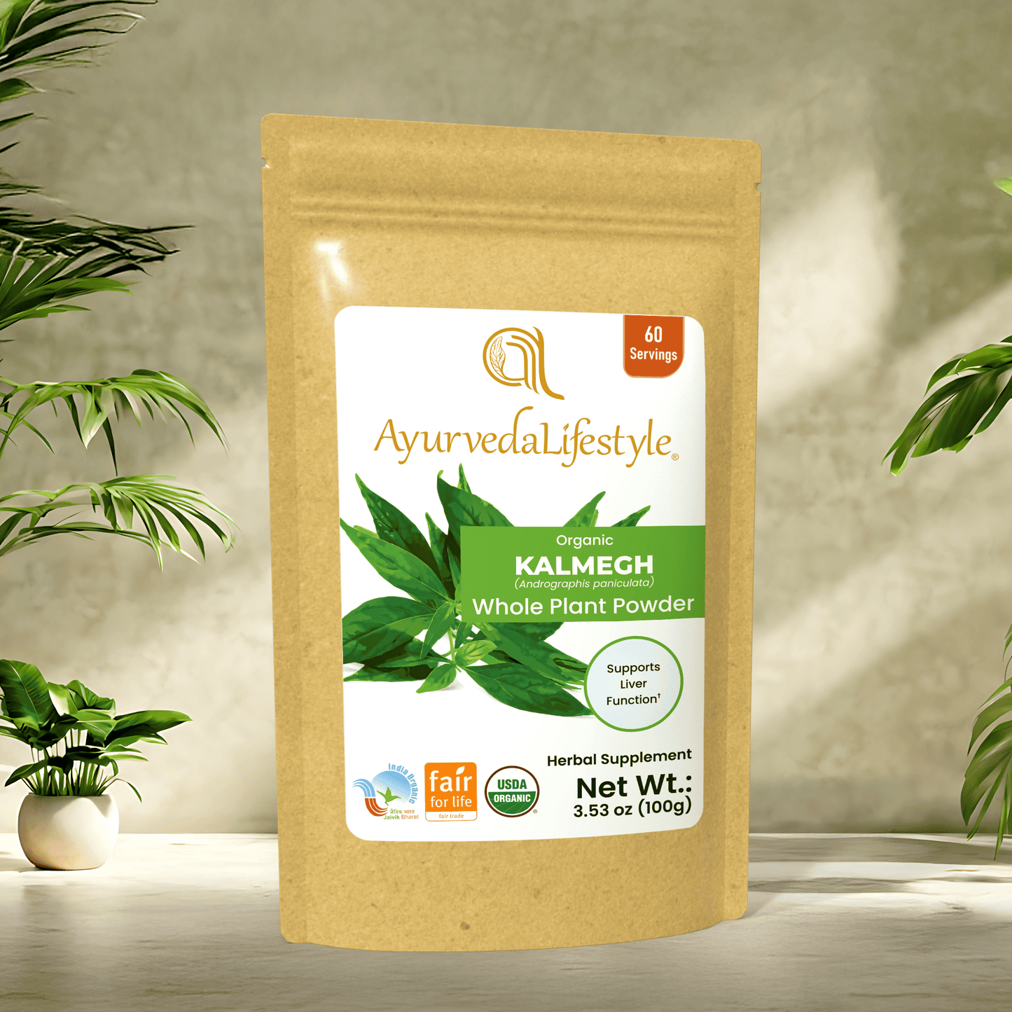 Organic KALMEGH Whole Plant Powder
