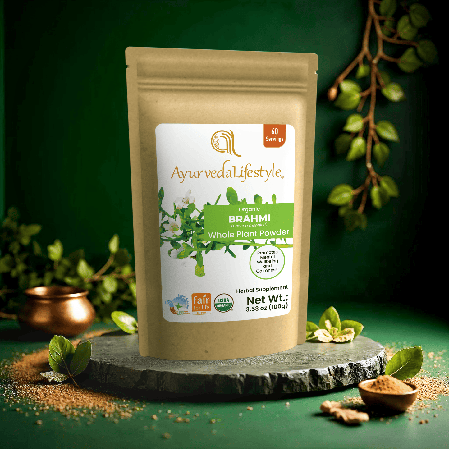 Organic BRAHMI Whole Plant Powder