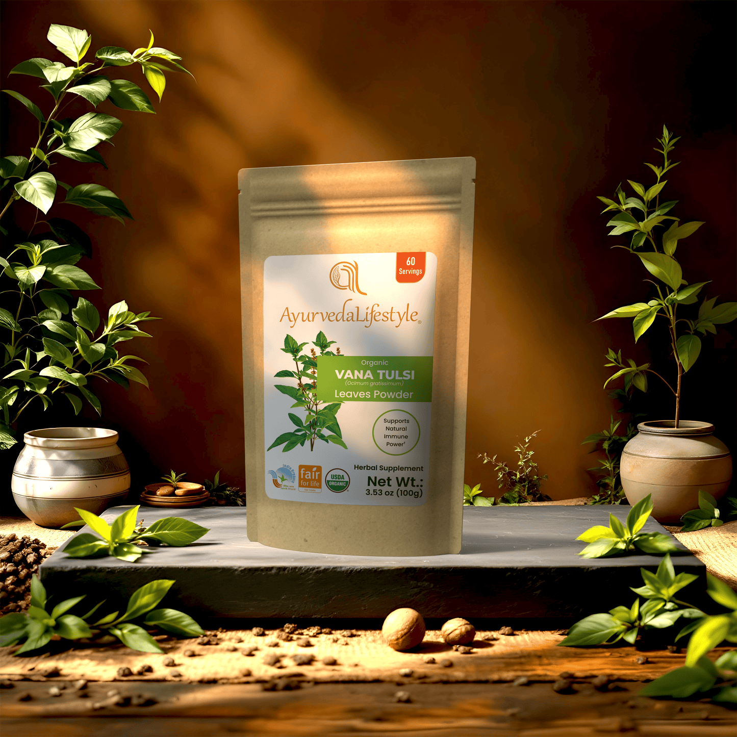 Organic VANA TULSI Leaf Powder