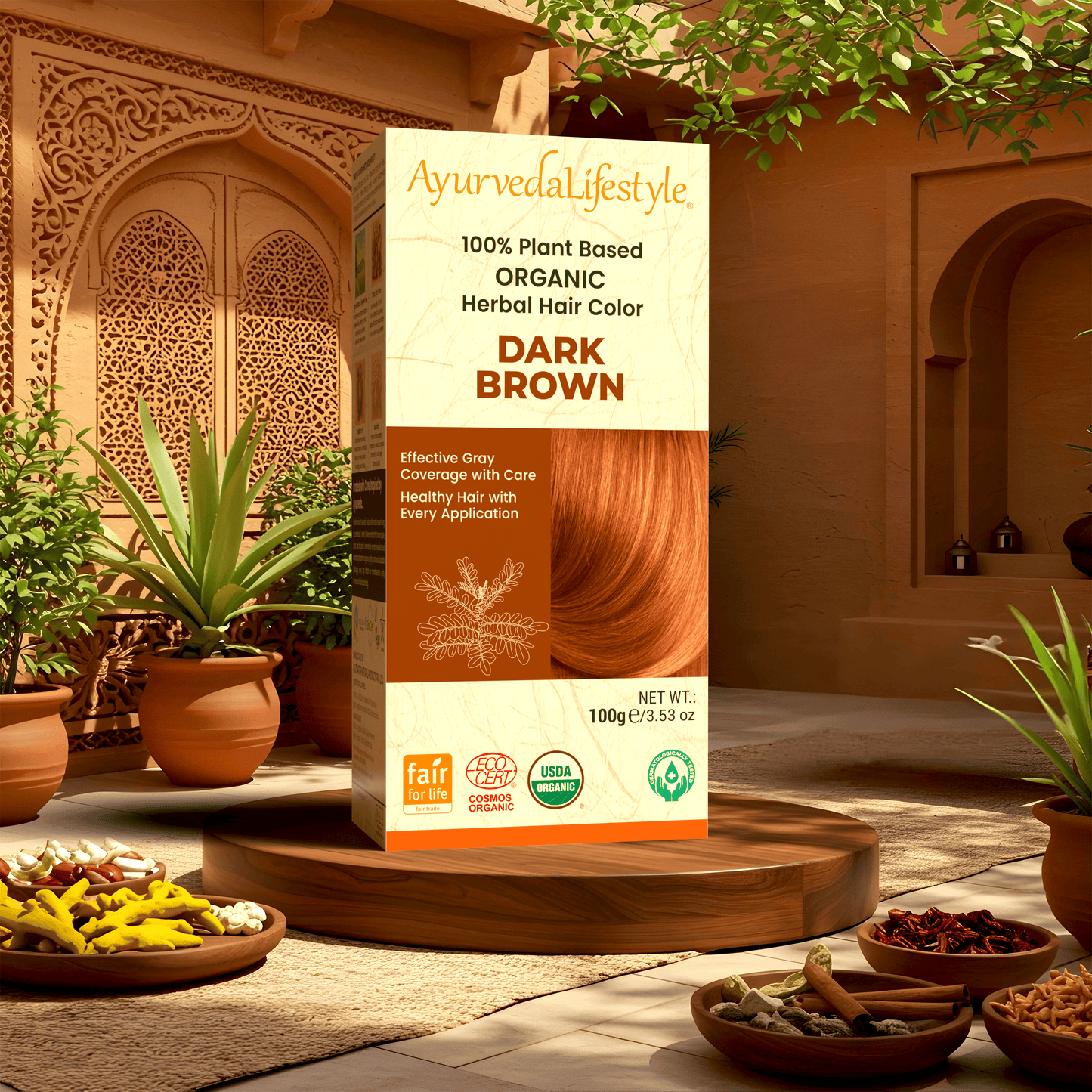 Organic Hair Color - DARK BROWN