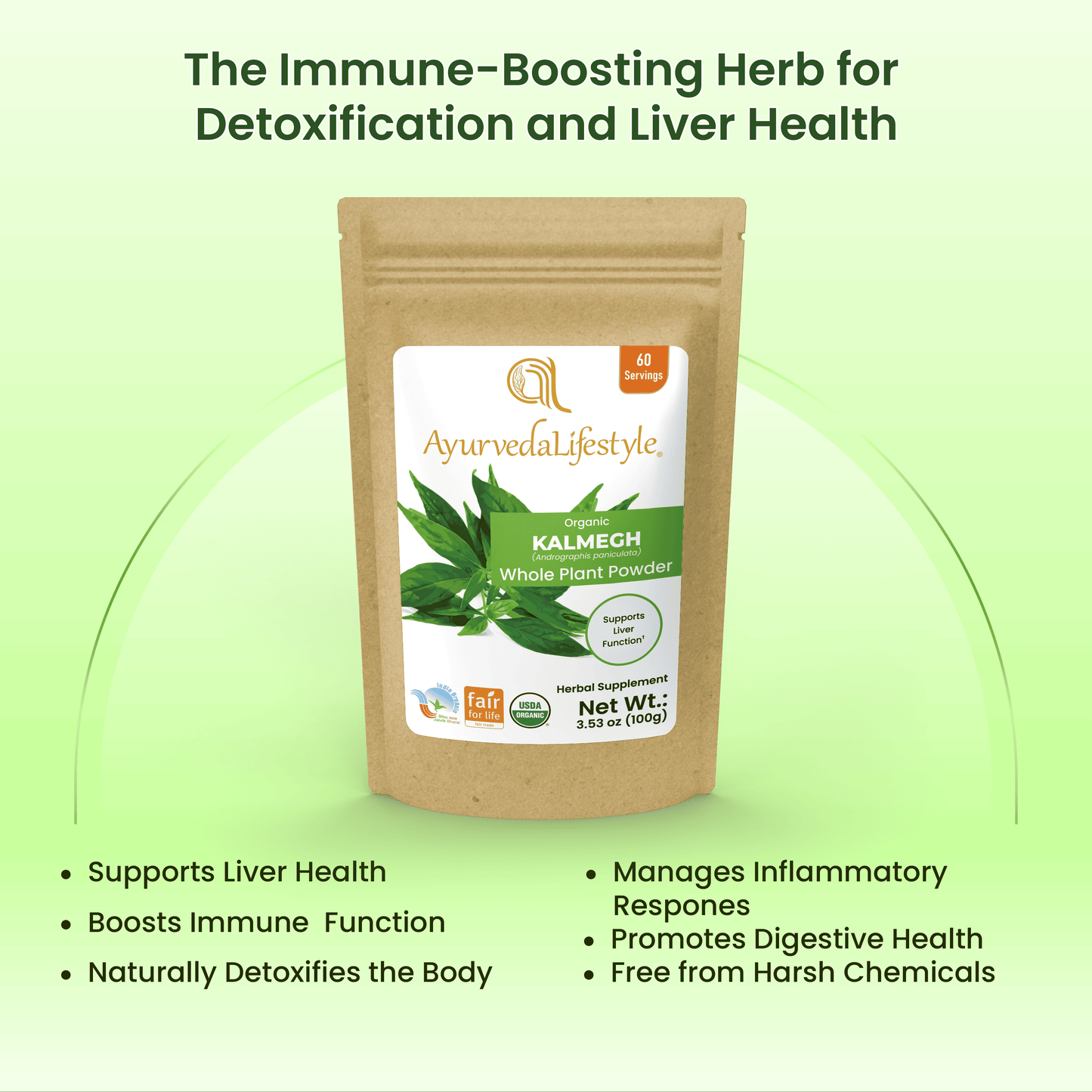 Organic KALMEGH Whole Plant Powder