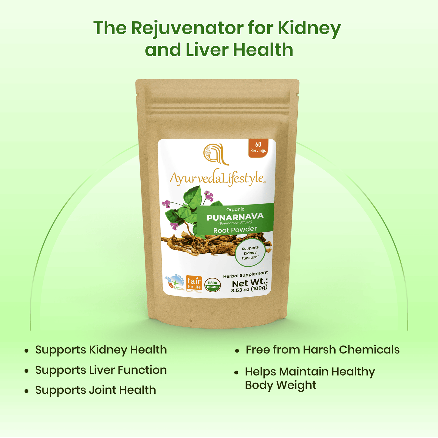 Organic PUNARNAVA Root Powder
