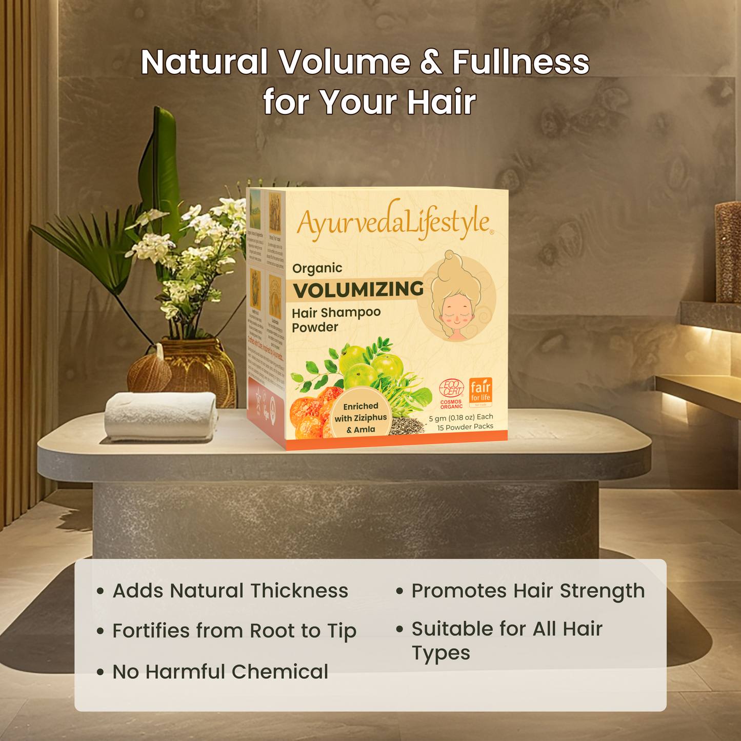 Organic VOLUMIZING Hair Shampoo Powder