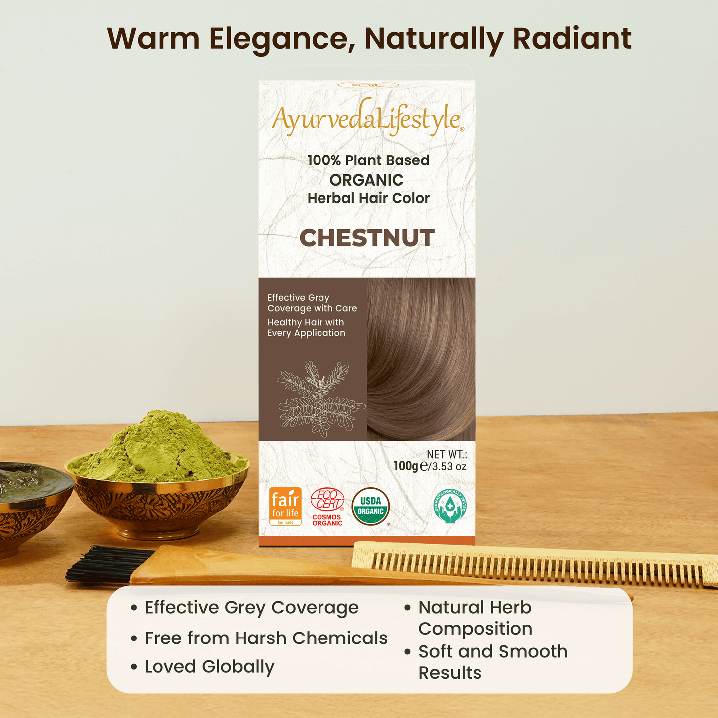 Organic Hair Color - CHESTNUT
