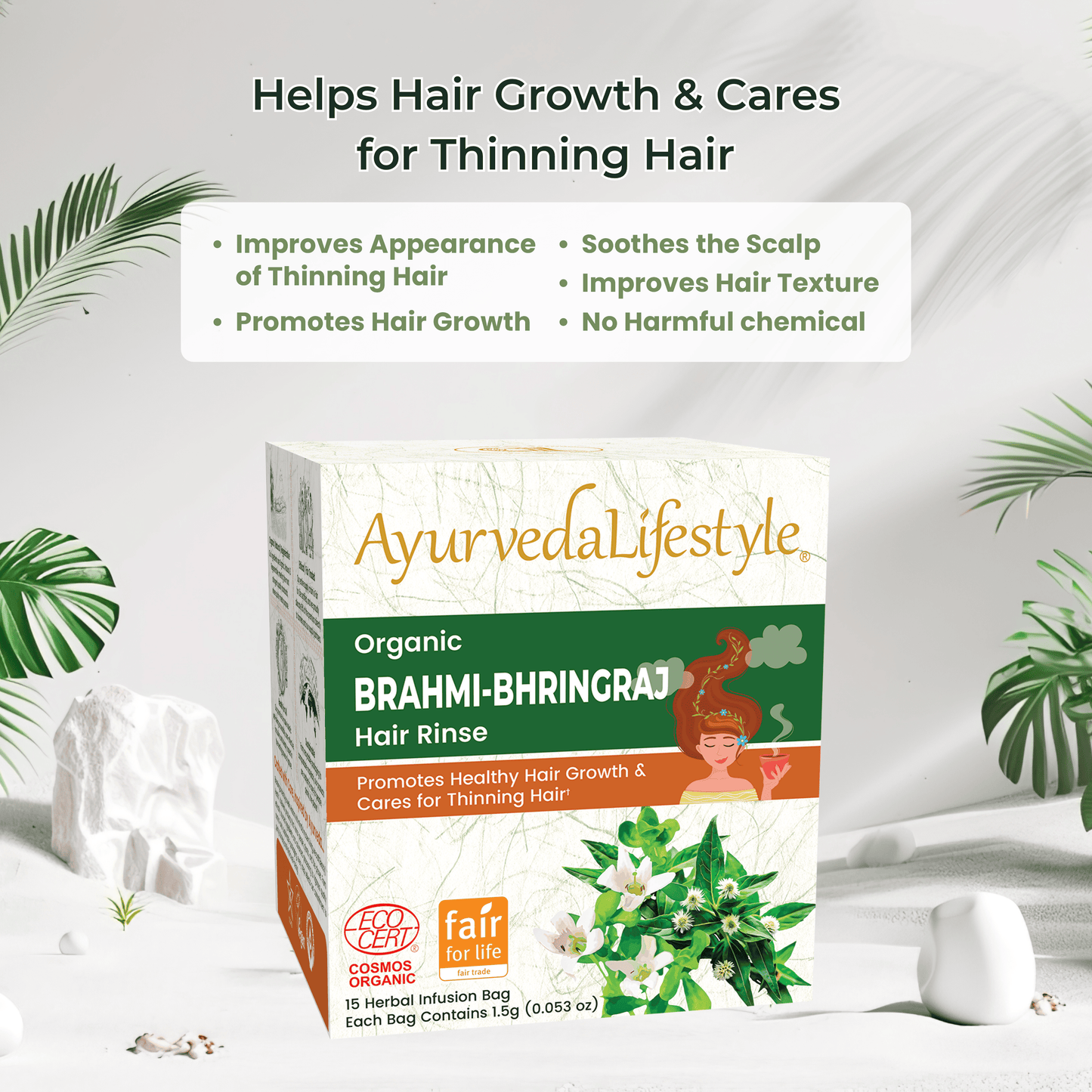 Organic BRAHMI BHRINGRAJ Hair Rinse