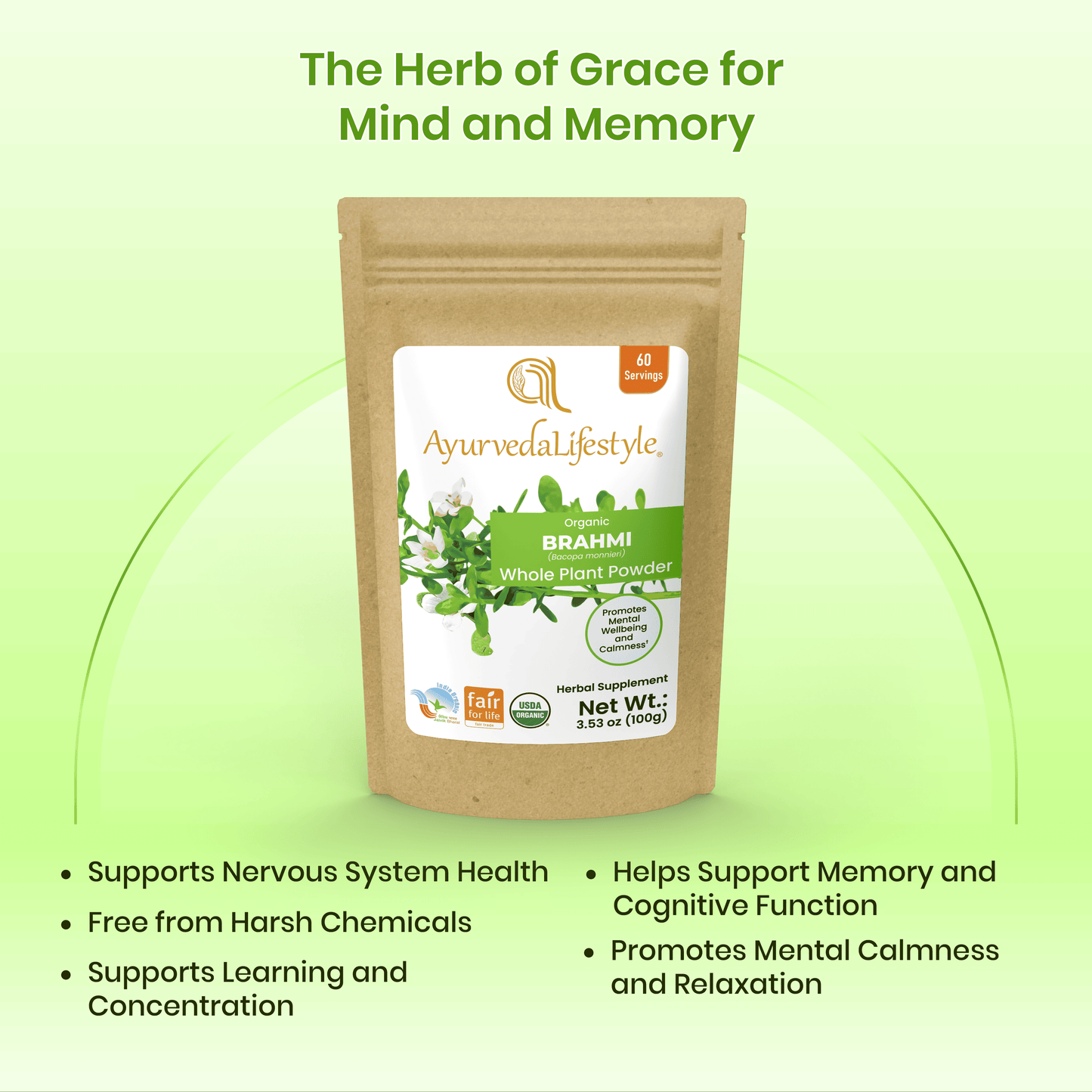 Organic BRAHMI Whole Plant Powder