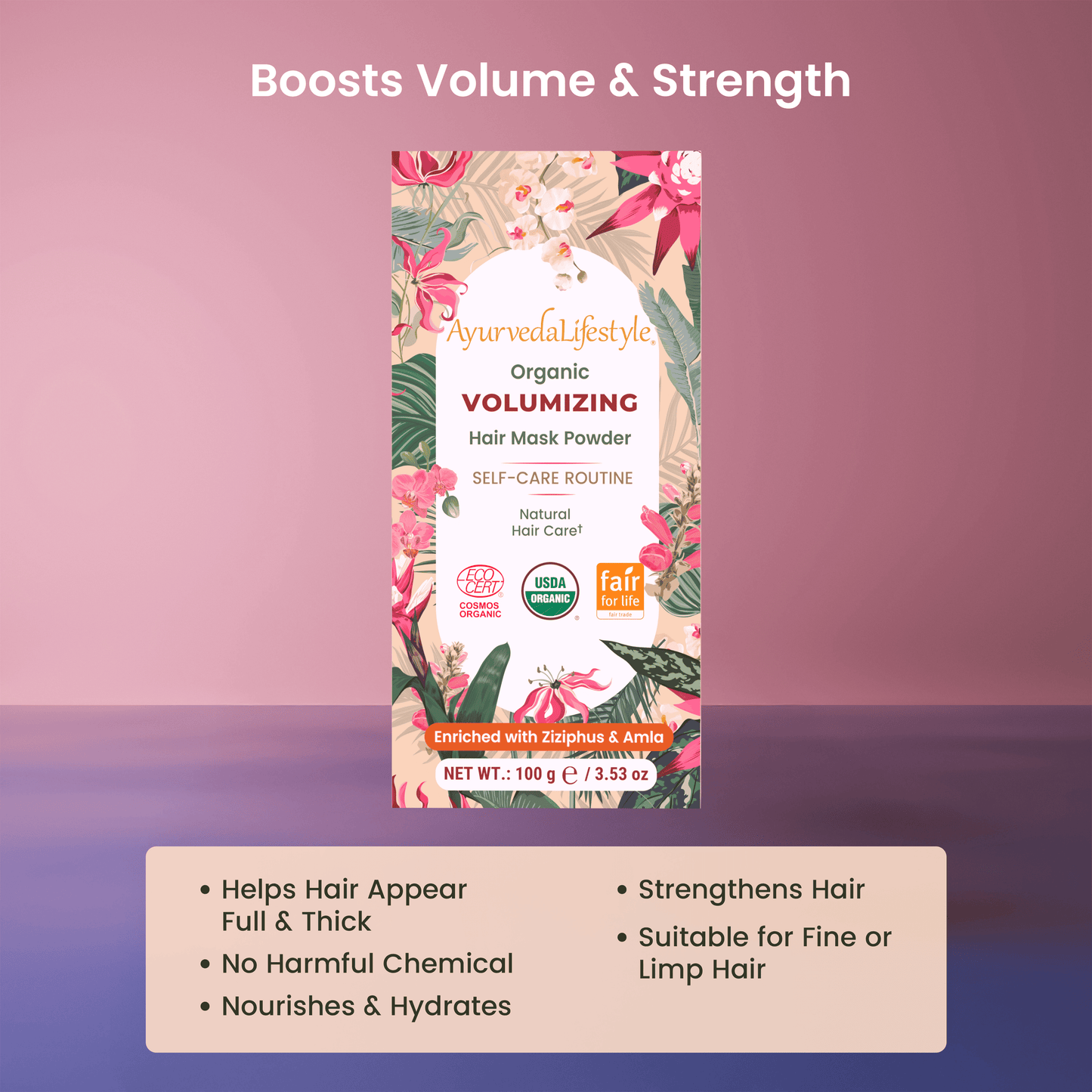 Organic VOLUMIZING Hair Mask Powder