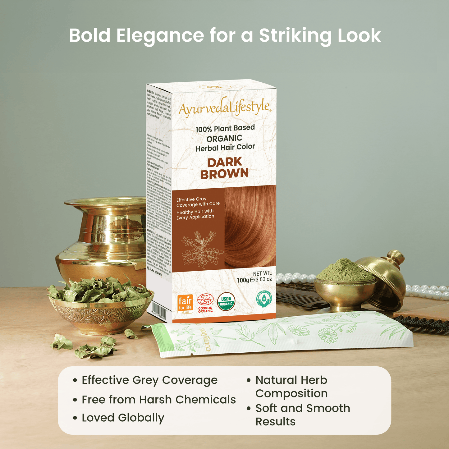 Organic Hair Color - DARK BROWN