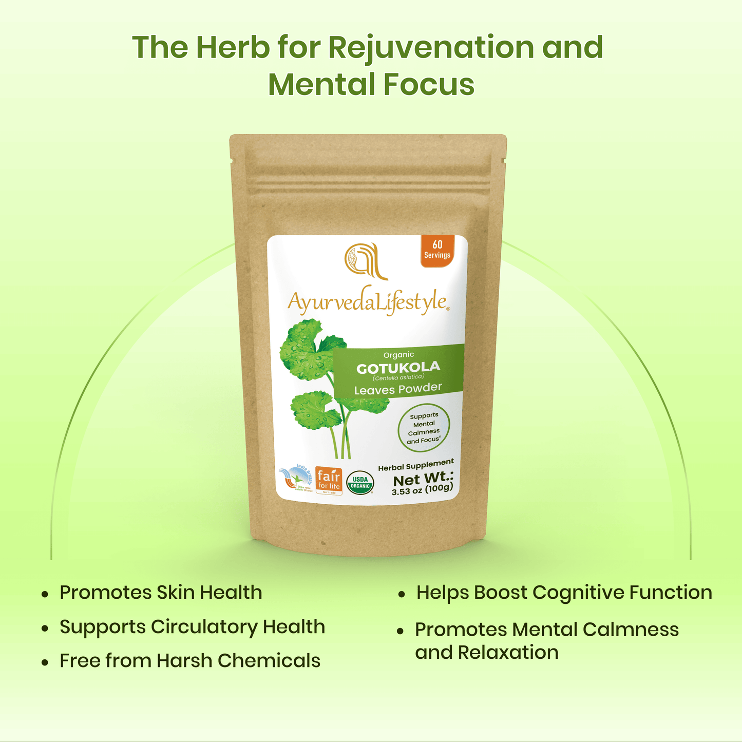 Organic GOTUKOLA Leaves Powder