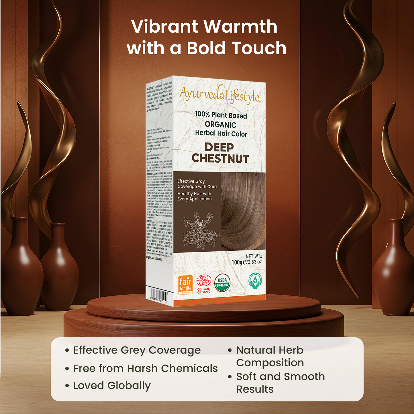 Organic Hair Color - DEEP CHESTNUT