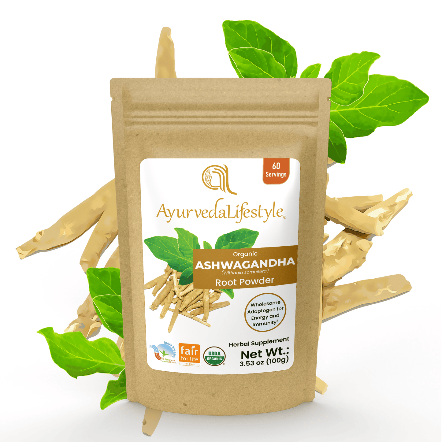 Organic ASHWAGANDHA Root Powder