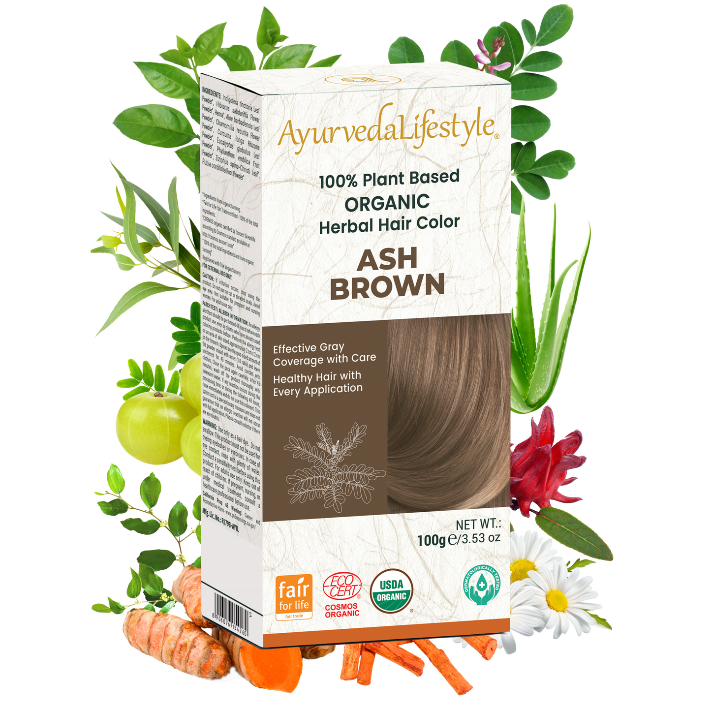 Organic Hair Color - ASH BROWN