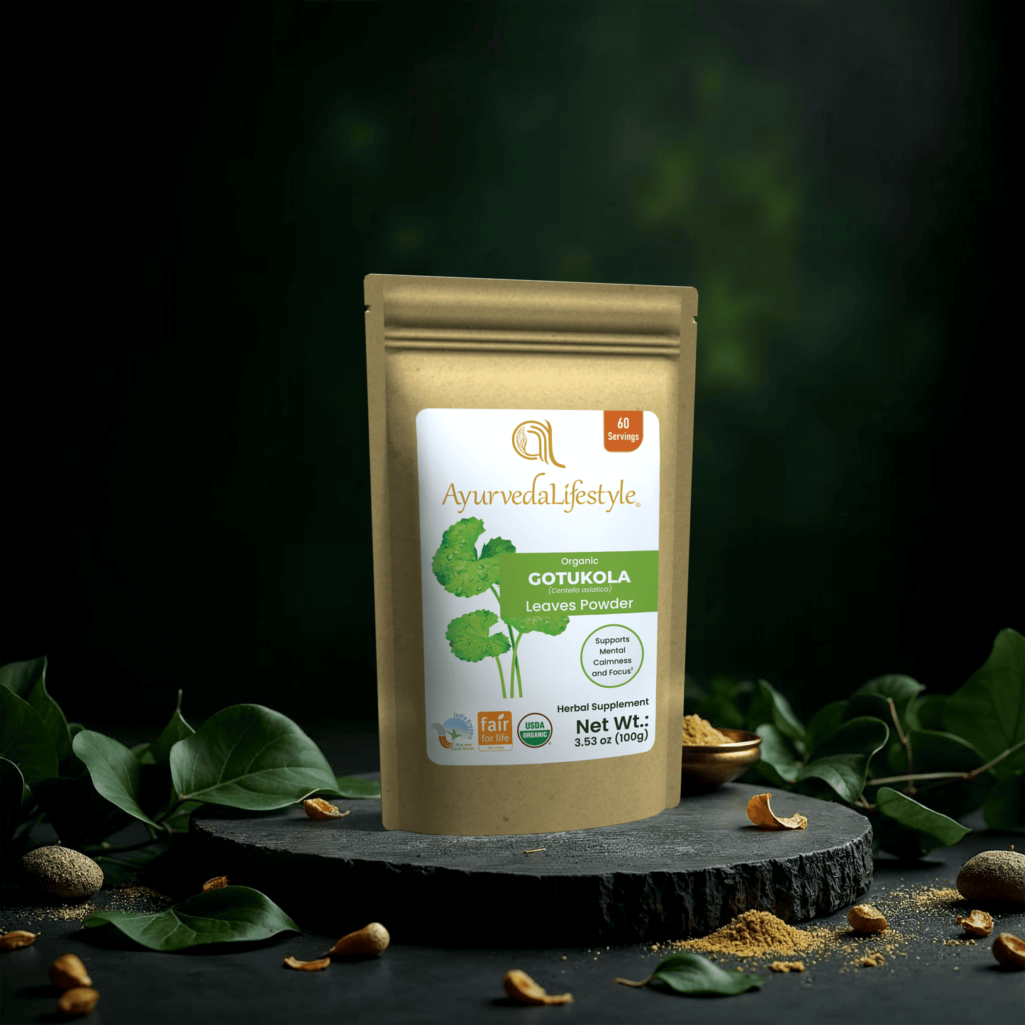 Organic GOTUKOLA Leaves Powder