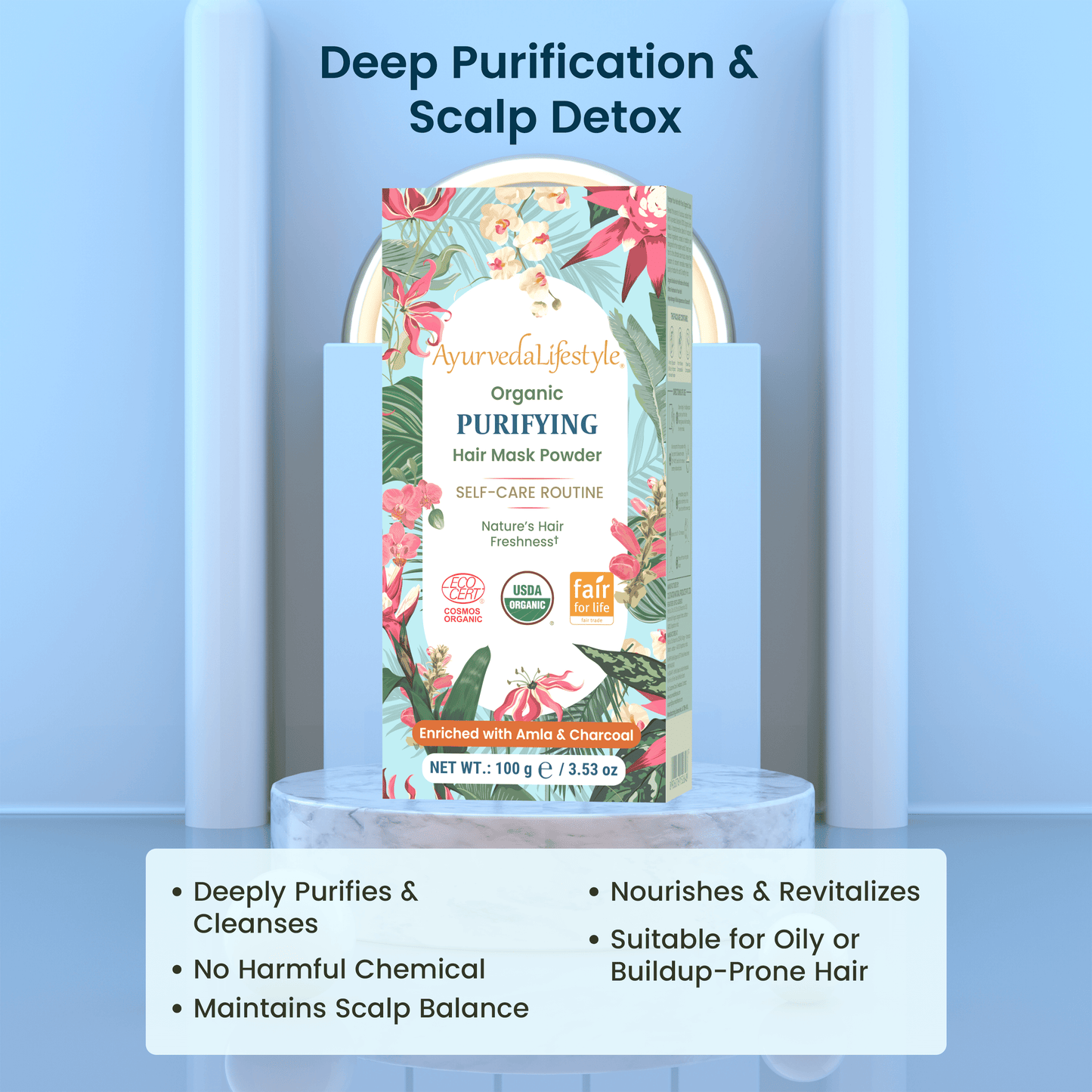 Organic PURIFYING Hair Mask Powder