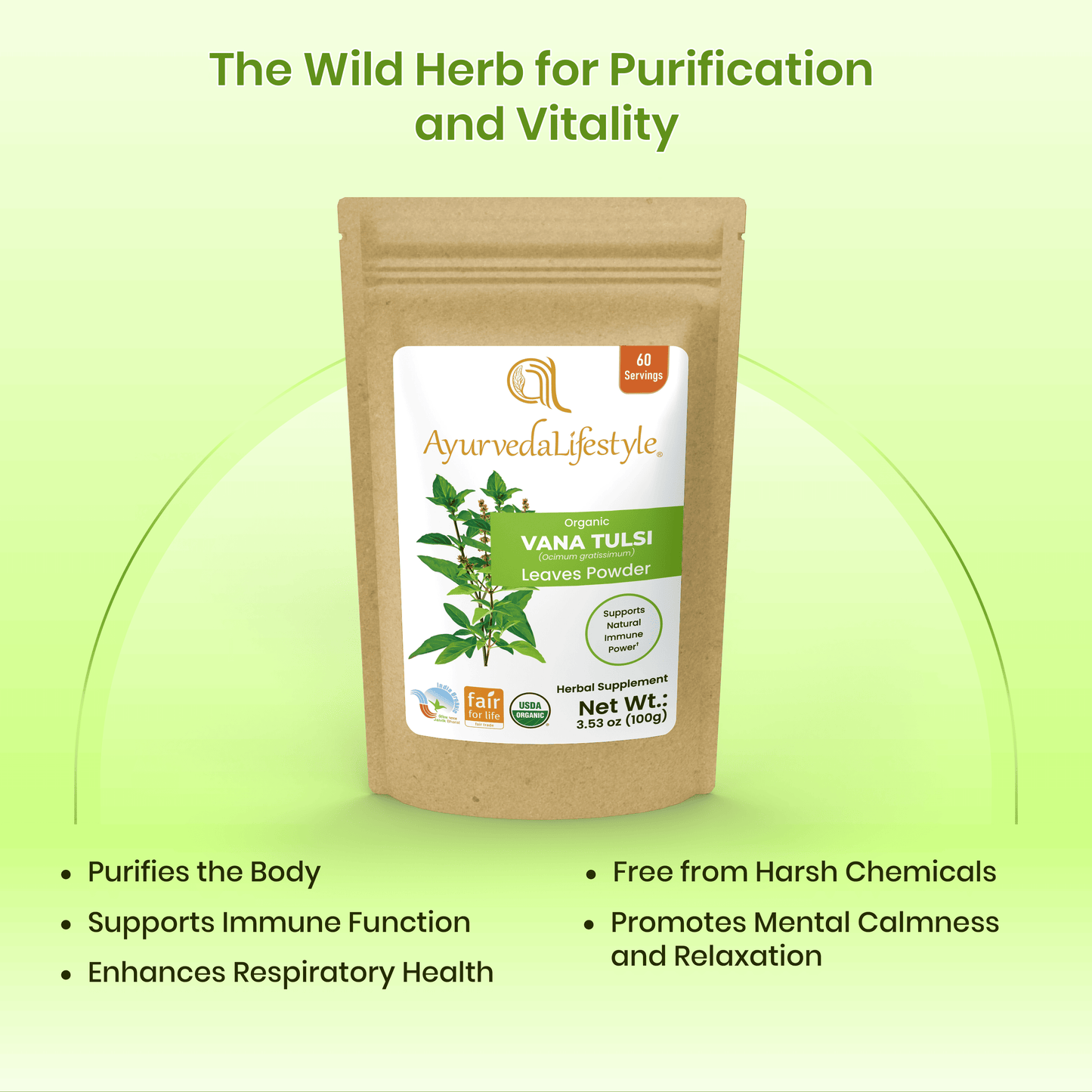Organic VANA TULSI Leaf Powder