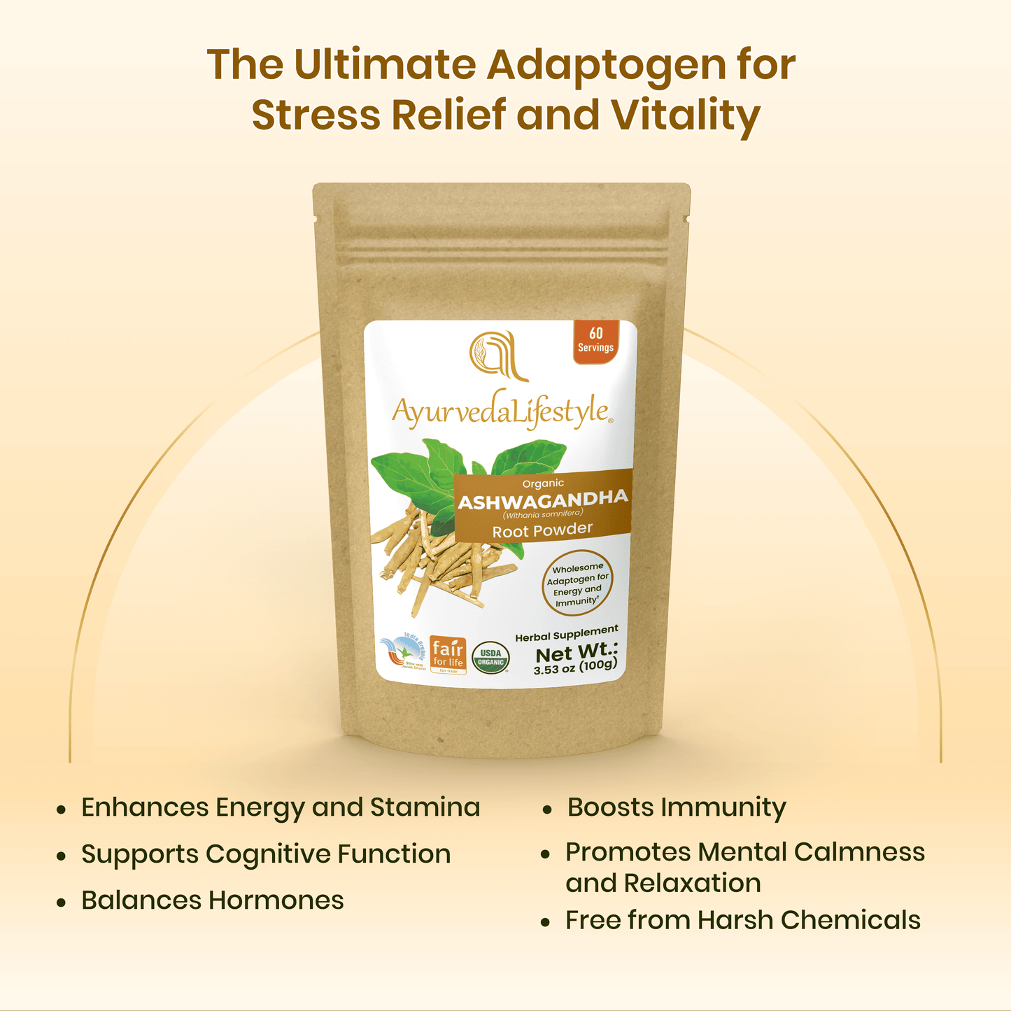 Organic ASHWAGANDHA Root Powder