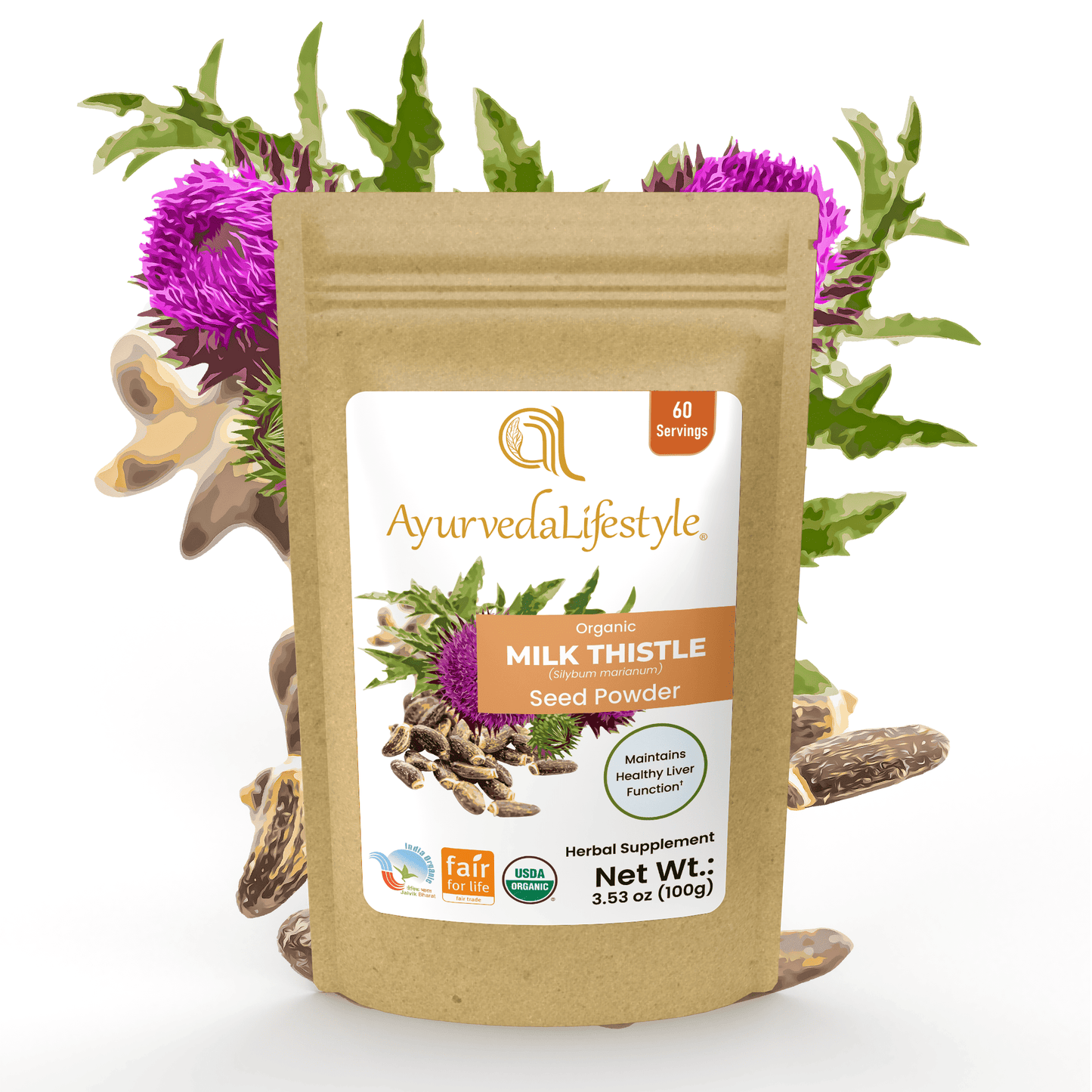 Organic MILK THISTLE Seeds Powder