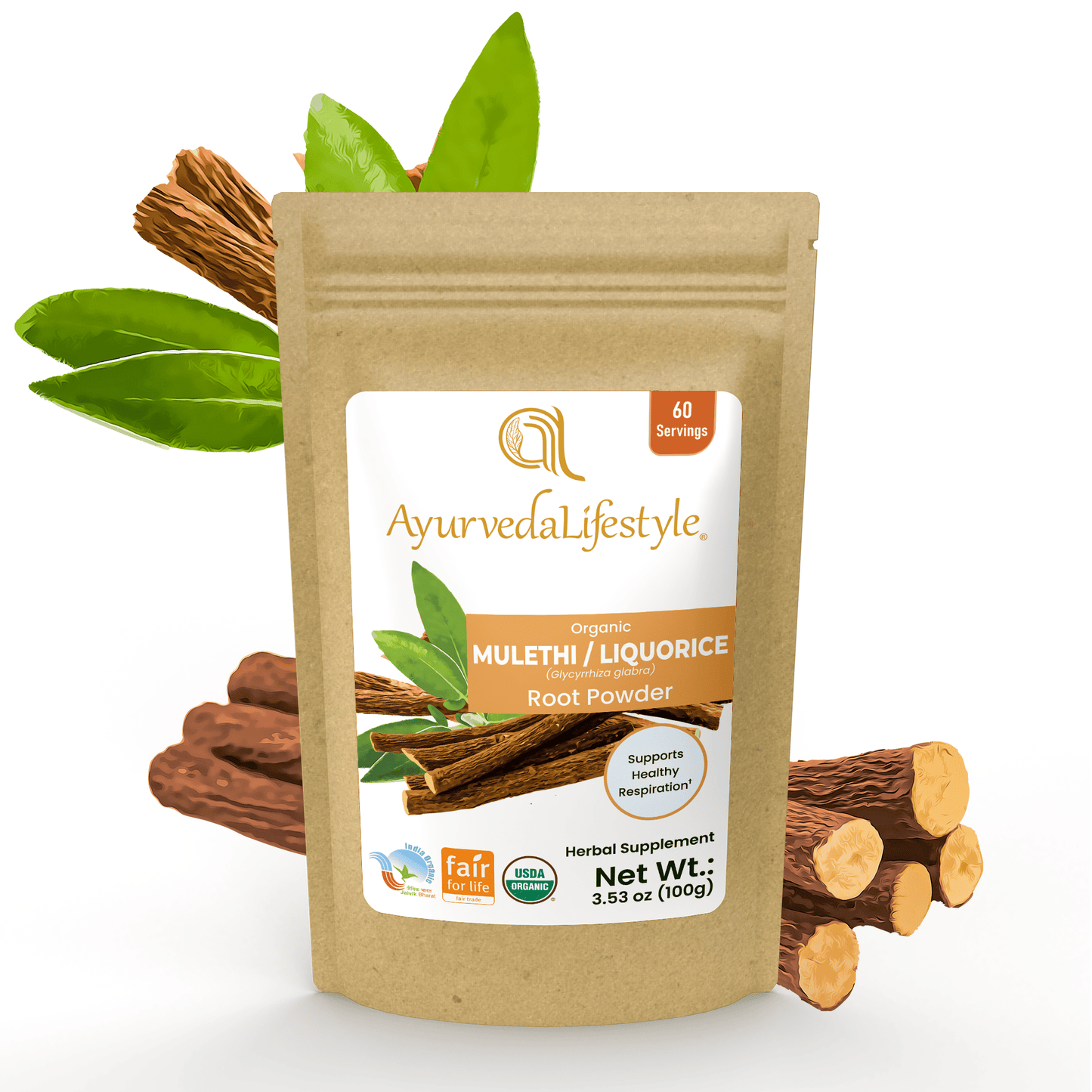 Organic MULETHI Rhizome Powder